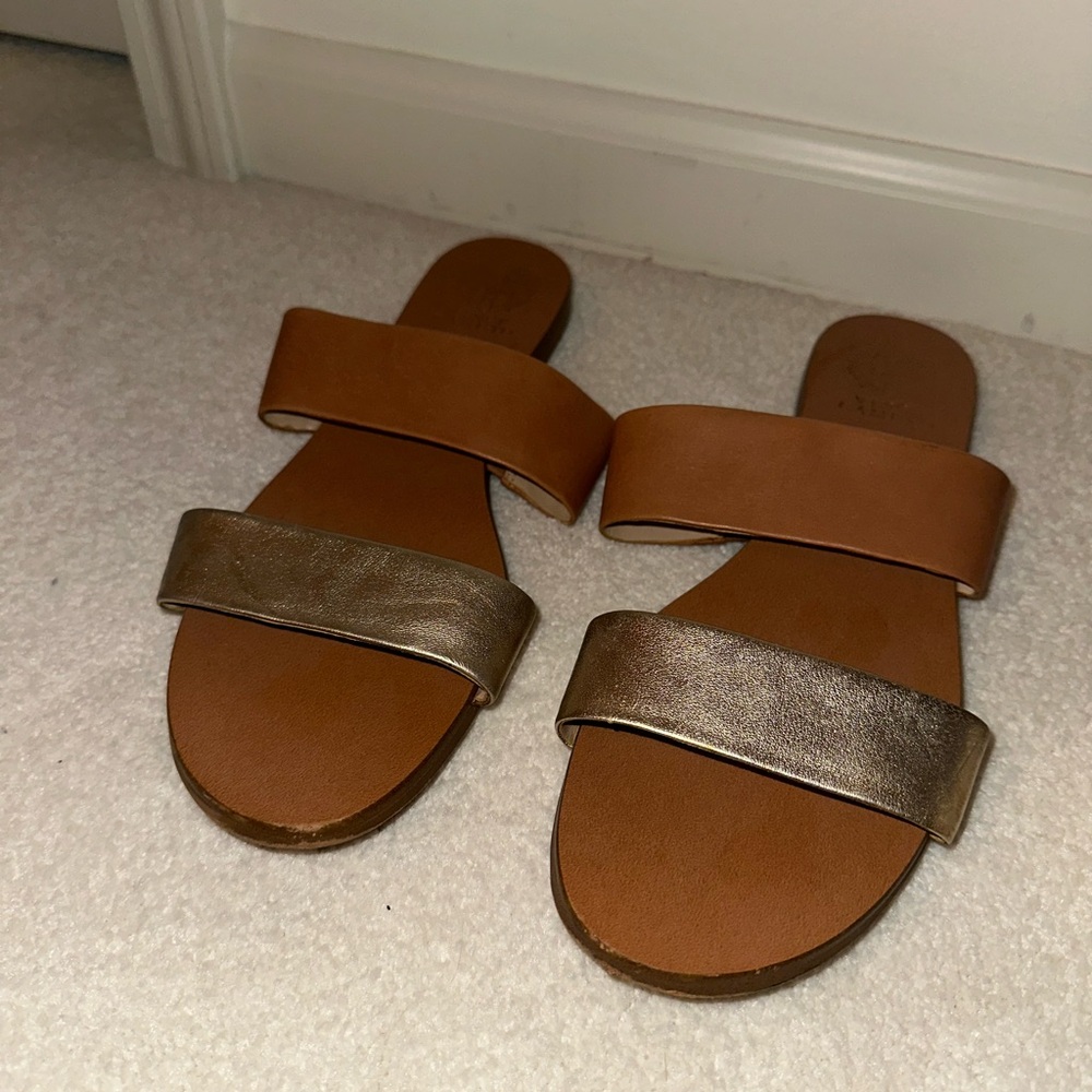 Stylish Brown and Gold Women's Sandals